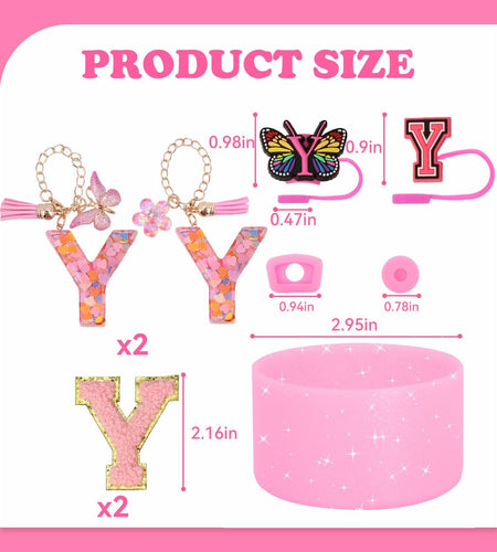 Liangang 9PCS Pink Stanley Cup Accessories Set for 30oz & 40oz Cups