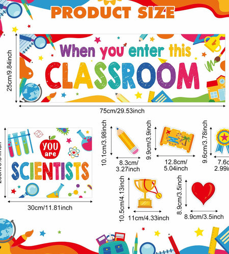 Supervitae 22pcs Motivational Posters Classroom Decor Multi Color Growth Mindset