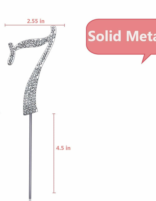 Load image into Gallery viewer, MAGJUCHE Silver 27" Crystal Number 27 Cake Topper Birthday Anniversary
