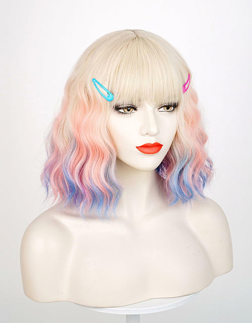 Load image into Gallery viewer, Wiggy Mermaid Black Bride Wig 17.7" Medium Long Straight Black with Bun
