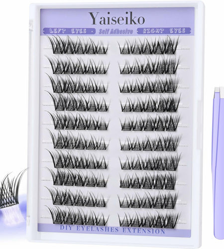 Yaiseiko Self Adhesive Lash Clusters Natural Look 100Pcs 8-16MM