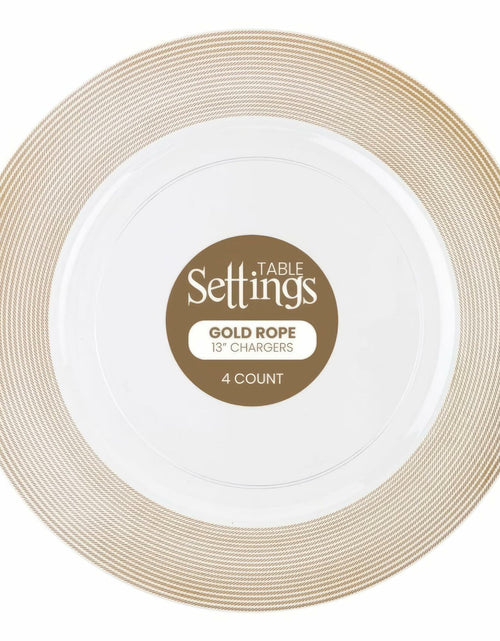 Load image into Gallery viewer, Elegant White Plastic Charger Plates 13" Pack of 4 Durable Dining Decor
