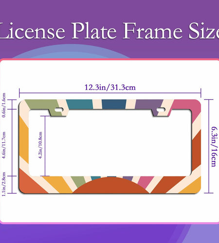 TUBAMQ Groovy Sun Aluminum License Plate Frame Rustproof US Canada Std