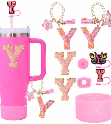 Liangang 9PCS Pink Stanley Cup Accessories Set for 30oz & 40oz Cups