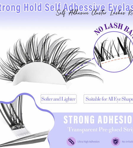Yaiseiko Self Adhesive Lash Clusters Wispy C Curl 8-17MM 180Pcs
