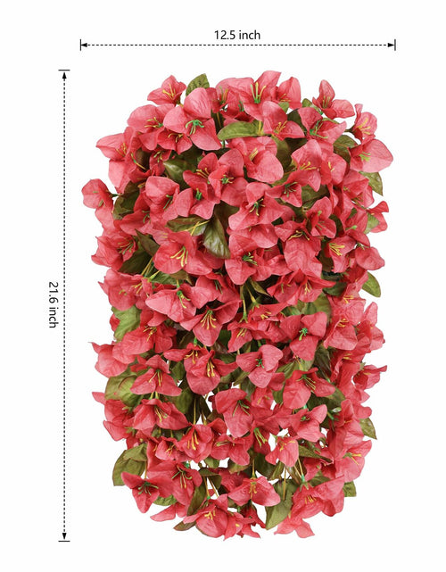 Load image into Gallery viewer, HyeFlora Bougainvillea Artificial Hanging Flowers Red 2pcs Silk UV Resistant
