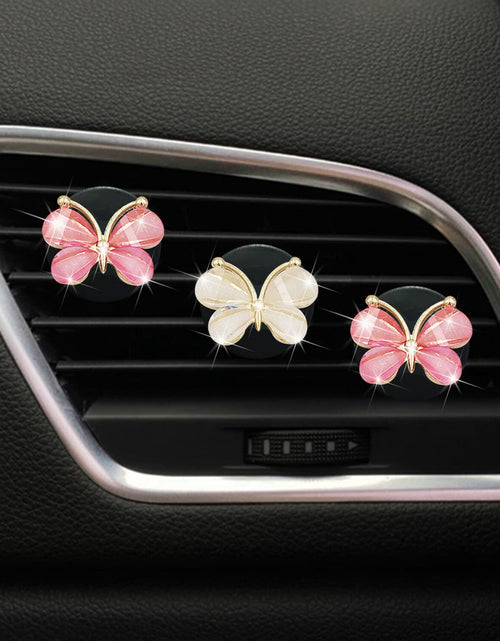 Load image into Gallery viewer, Cute Butterfly Air Vent Clips 3 Pcs Pink White Car Fresheners Diffuser

