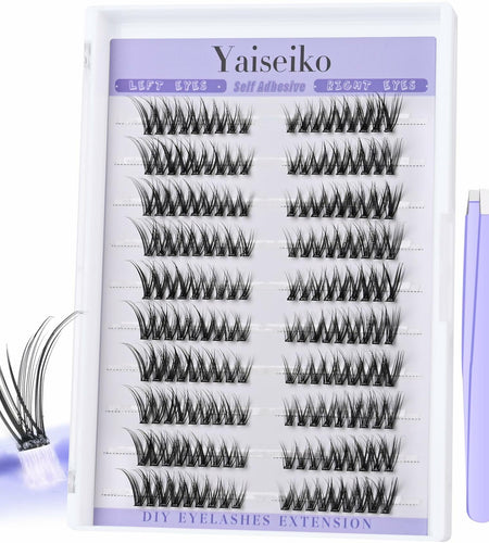 Yaiseiko Self Adhesive Lash Clusters Wispy C Curl 8-17MM 180Pcs