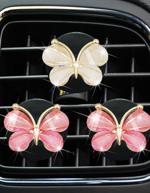 Load image into Gallery viewer, Cute Butterfly Air Vent Clips 3 Pcs Pink White Car Fresheners Diffuser
