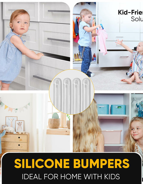 Load image into Gallery viewer, Vellax Clear Silicone Wall Protector Strips 3.5x0.7x0.2in 8 Count
