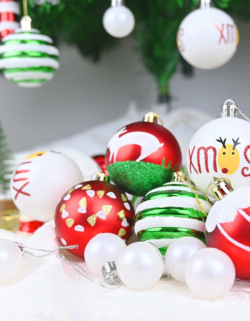 Load image into Gallery viewer, yintok Christmas Ornaments Balls 37ct 2.36" &amp; 1.18" Red Green White Xmas
