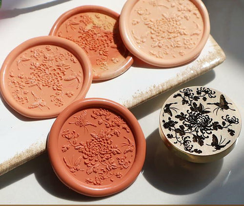 Load image into Gallery viewer, QINGNING Animalia Butterfly Wax Seal Stamp Laser Engraved Brass Head
