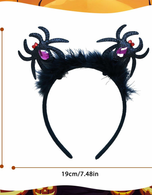 Load image into Gallery viewer, Qiexuxing Halloween Spider Headband 2-Pack Black Felt Fabric One Size

