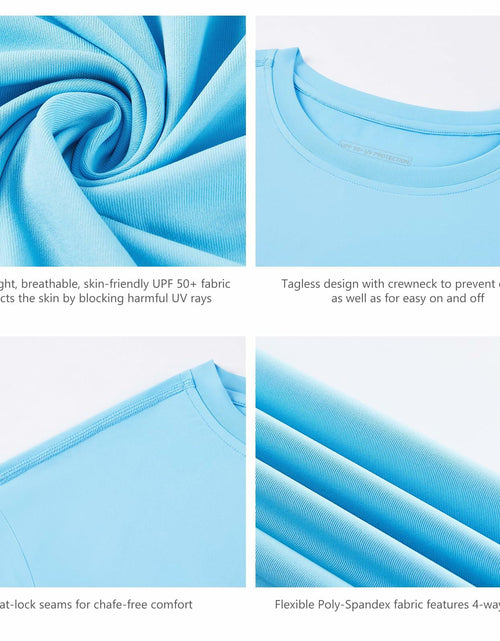 Load image into Gallery viewer, UVSAI Men’s UPF 50+ Short Sleeve Shirt Sky Blue Hiking Fishing Performance Tee

