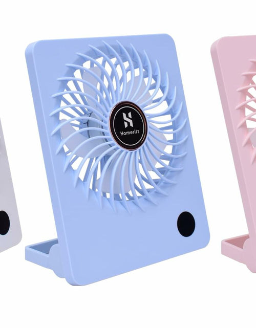 Load image into Gallery viewer, Homeritz Rechargeable Desk Fan 2000mAh Battery 180° Tilt Blue Compact
