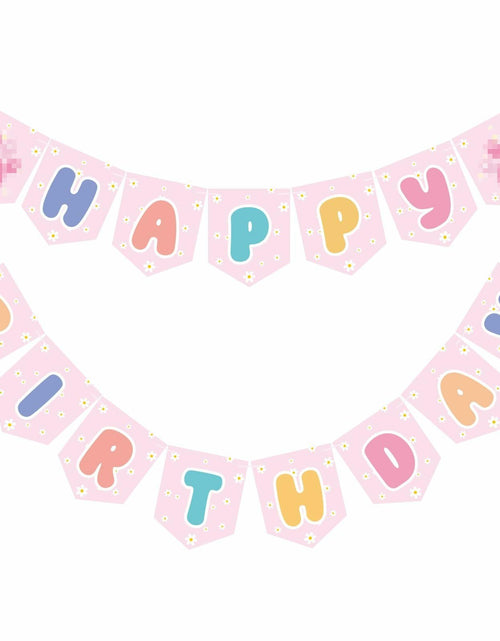 Load image into Gallery viewer, Marspark Blue Dog Birthday Banner with Daisy Flowers Pastel Colorful
