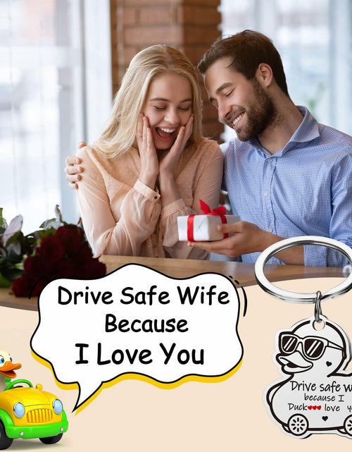 Load image into Gallery viewer, XgiftCreat Valentines Keychain Gifts for Wife - Drive Safe Wife I Love You,
