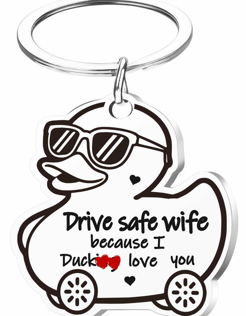 Load image into Gallery viewer, XgiftCreat Valentines Keychain Gifts for Wife - Drive Safe Wife I Love You,
