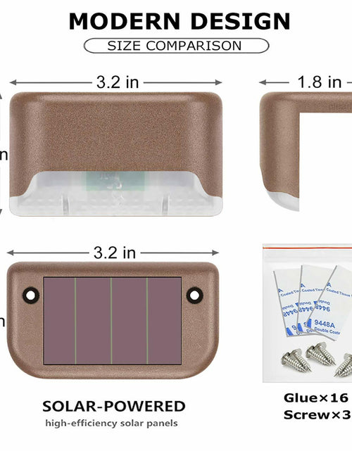 Load image into Gallery viewer, Phereu Solar Deck Lights 16 Pack LED Waterproof Outdoor Warm White Brown
