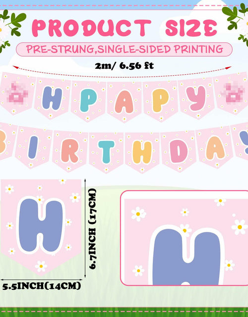 Load image into Gallery viewer, Marspark Blue Dog Birthday Banner with Daisy Flowers Pastel Colorful
