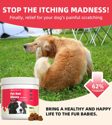 BestBy11/25 Orsacchiotto Collagen Dog Chews Beef Flavor 90 Count Itch Relief