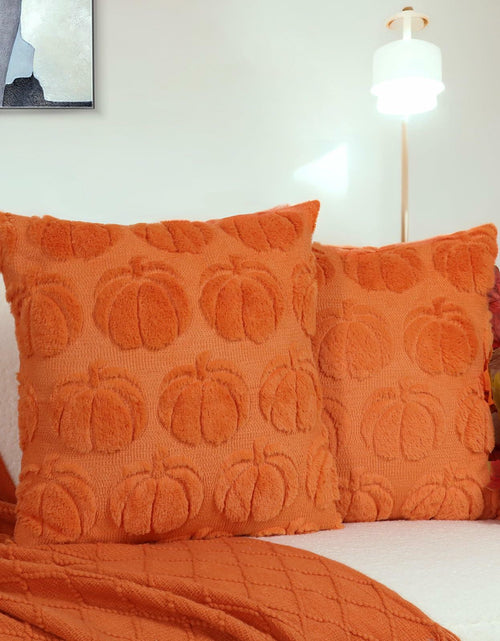 Load image into Gallery viewer, Hongsome Fall Pumpkin Decor Throw Pillow Covers 18x18in Set of 2 Orange

