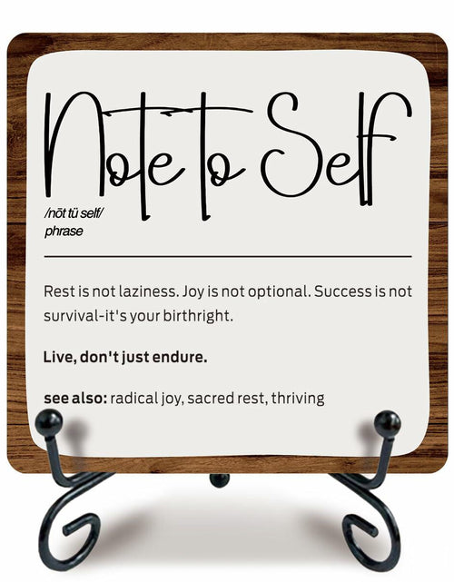 Load image into Gallery viewer, Ketsord Gossip Wood Plaque Note To Self Inspirational Quote 5x5 Minimalist
