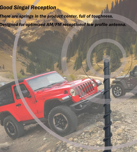 Universal 7" Car Radio Rubber Antenna AM/FM Roof or Side Mount with 9 Screws
