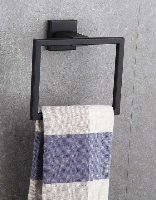 Load image into Gallery viewer, BEIGEEWY Stainless Steel Towel Ring – Wall Mount, Black, Heavy Duty
