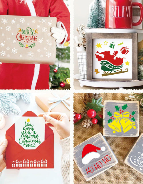 Load image into Gallery viewer, Christmas Craft Stencil Reusable Holiday Winter Painting Wood Glass
