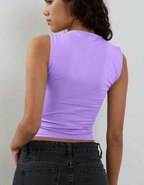 Load image into Gallery viewer, Mizoci Women’s Square Neck Crop Tank Top Sleeveless Going Out Black Small
