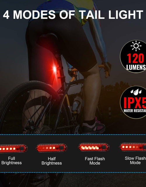 Load image into Gallery viewer, Funeedn Bike Light Set 5000LM – Front &amp; Rear, USB, Waterproof, Black
