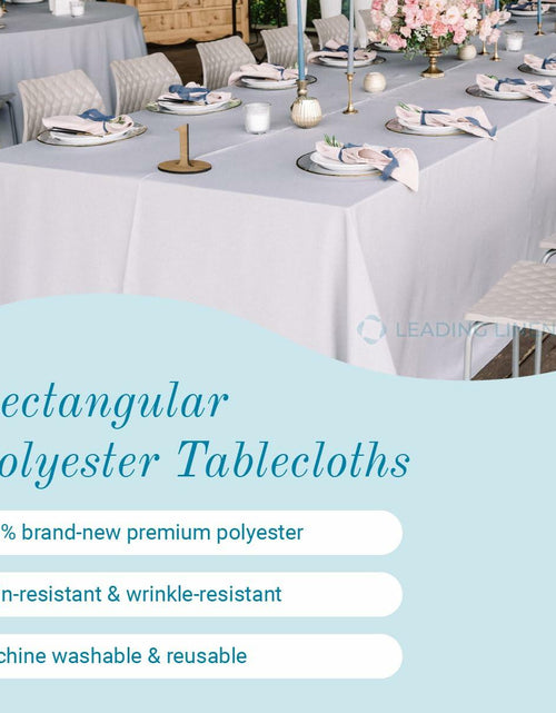 Load image into Gallery viewer, Leading Linens 2-Pack Black 60x126" Polyester Tablecloth – Washable &amp; Durable
