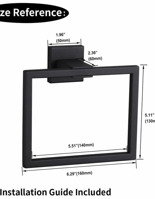 Load image into Gallery viewer, BEIGEEWY Stainless Steel Towel Ring – Wall Mount, Black, Heavy Duty
