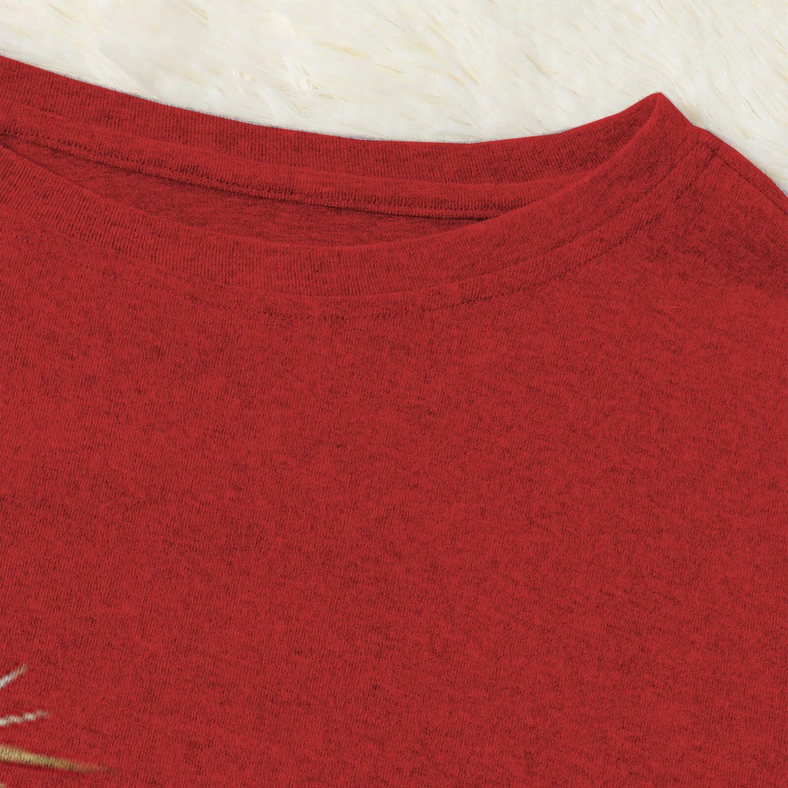 NOVEPT Women’s Reindeer Christmas Shirt Dress – Red, M