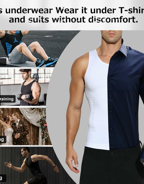 Load image into Gallery viewer, Casey Kevin Men’s Sleeveless Compression Shirt – White XL Body Shaper
