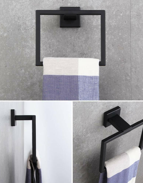 Load image into Gallery viewer, BEIGEEWY Stainless Steel Towel Ring – Wall Mount, Black, Heavy Duty
