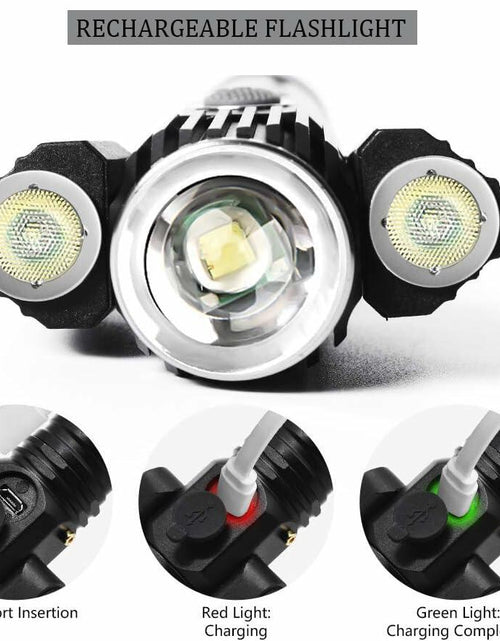 Load image into Gallery viewer, Funeedn Bike Light Set 5000LM – Front &amp; Rear, USB, Waterproof, Black
