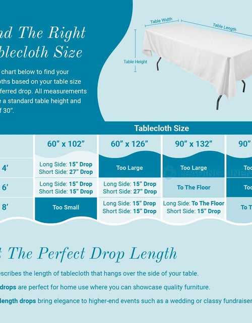 Load image into Gallery viewer, Leading Linens 2-Pack Black 60x126" Polyester Tablecloth – Washable &amp; Durable
