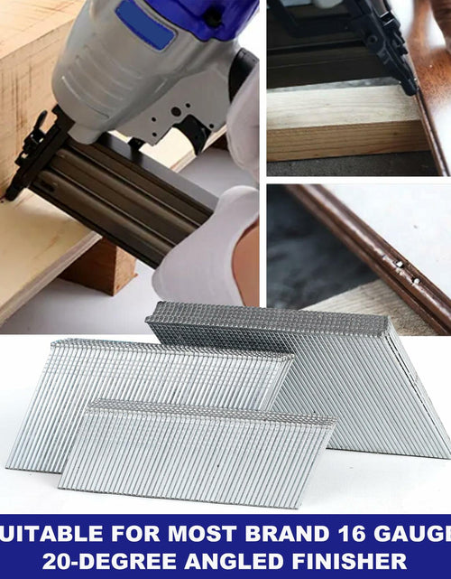 Load image into Gallery viewer, HW HAMWOO 16 Gauge Angled Finish Nails 20° Galvanized Assorted 900 Pack
