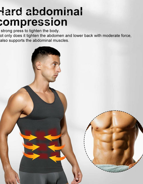 Load image into Gallery viewer, Casey Kevin Men’s Compression Shirt – Sleeveless Body Shaper, Large Grey

