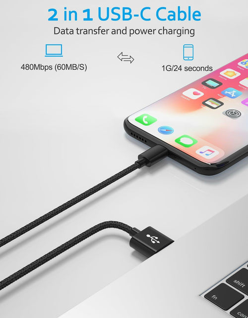 Load image into Gallery viewer, USB-C Charging Cable Short Cord for iPhone 15 Pro Max iPad MacBook
