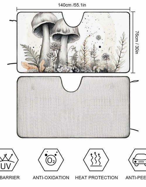 Load image into Gallery viewer, Butterfly Flower Car Windshield Sunshade UV Protector 55x30 Aesthetic
