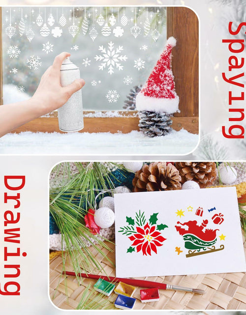 Load image into Gallery viewer, Christmas Craft Stencil Reusable Holiday Winter Painting Wood Glass
