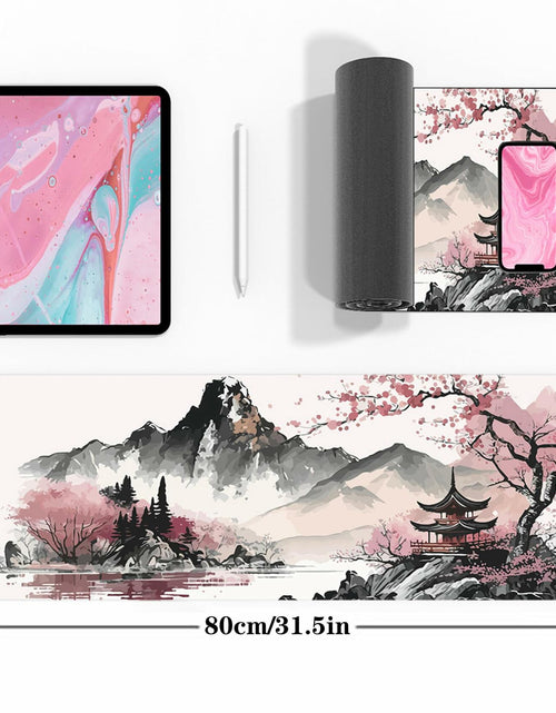 Load image into Gallery viewer, Topographic Gaming Mouse Pad Large Extended White Desk Mat 31.5x11.8
