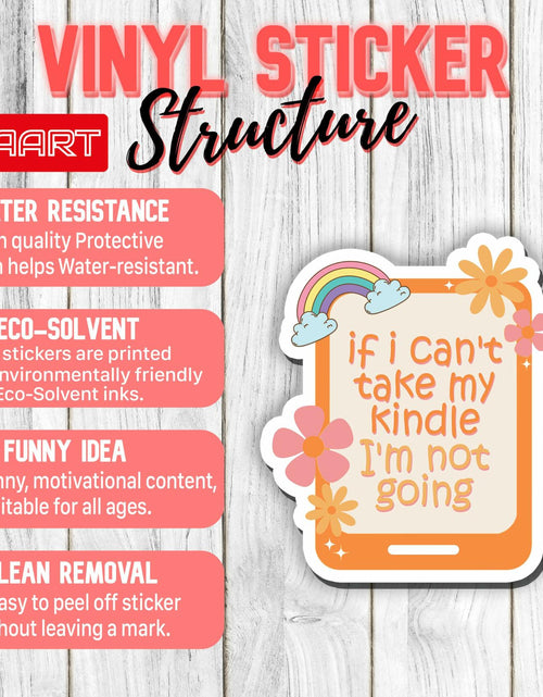 Load image into Gallery viewer, 3Pcs If I Can’t Take My Kindle Stickers Bookish Reading Vinyl Decals 2in
