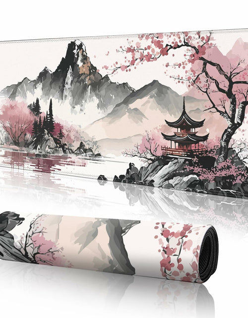 Load image into Gallery viewer, Topographic Gaming Mouse Pad Large Extended White Desk Mat 31.5x11.8
