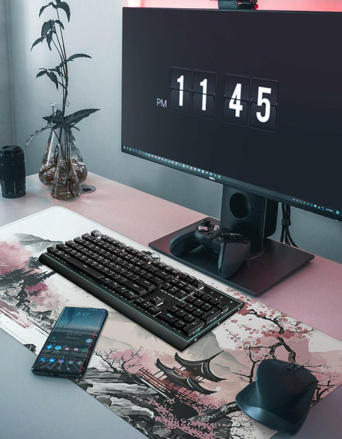 Load image into Gallery viewer, Topographic Gaming Mouse Pad Large Extended White Desk Mat 31.5x11.8
