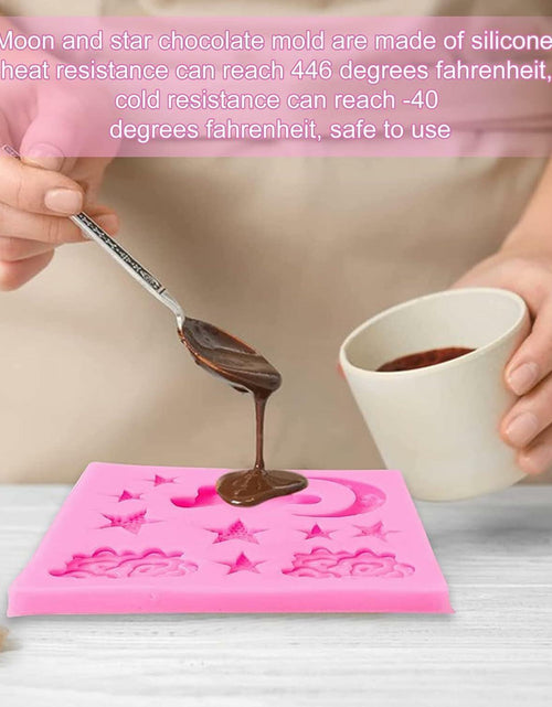 Load image into Gallery viewer, Star Moon Clouds Silicone Fondant Mold DIY Candy Chocolate Baking Pink
