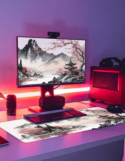 Load image into Gallery viewer, Topographic Gaming Mouse Pad Large Extended White Desk Mat 31.5x11.8
